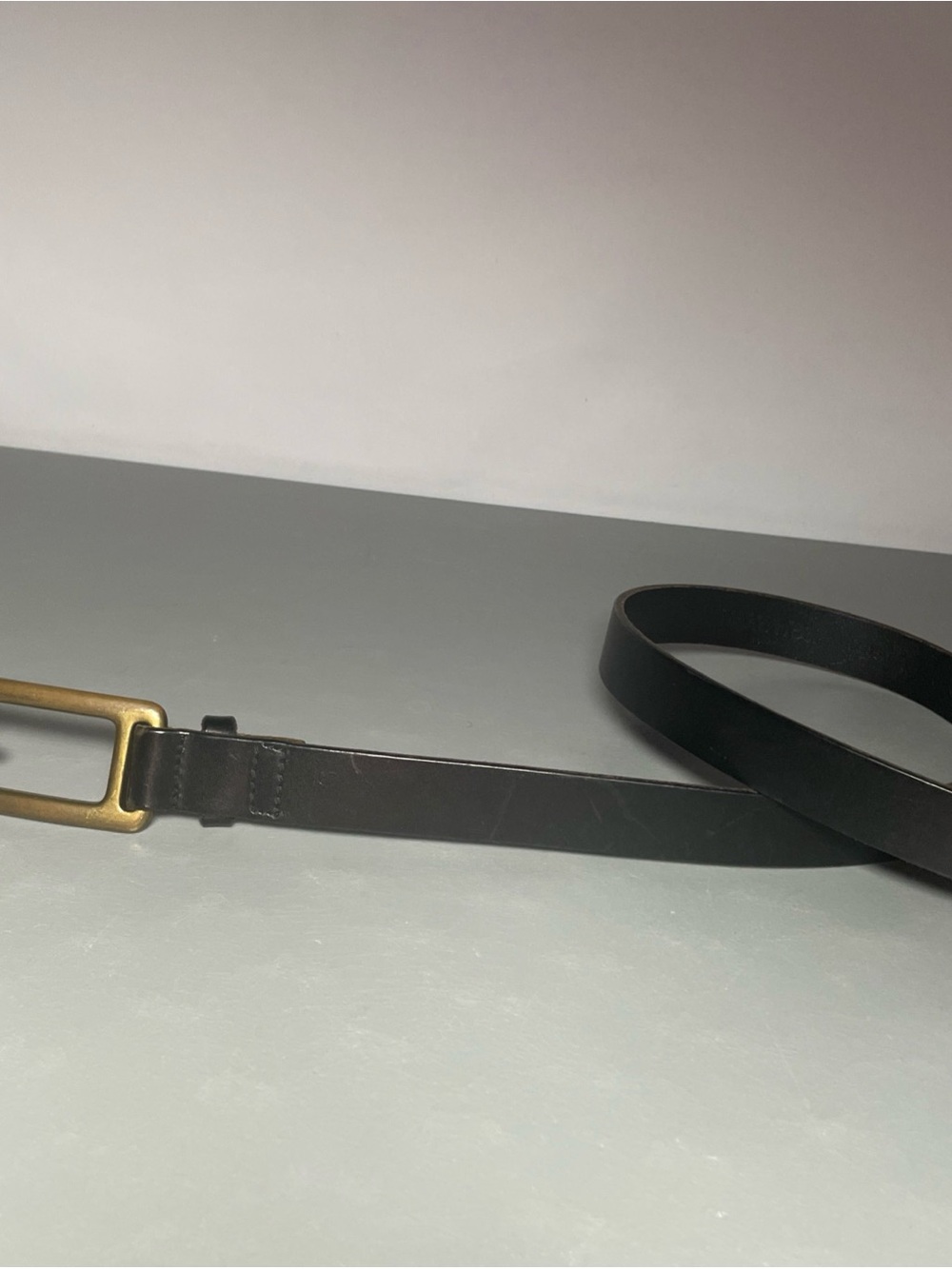 Kenneth Cole Reaction Women's Size L Solid Black Leather Belt